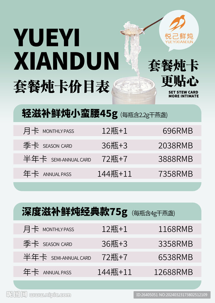 燕窝价目表