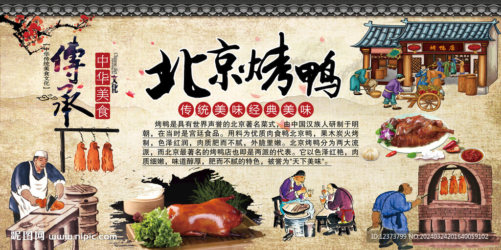 烤鸭背景墙