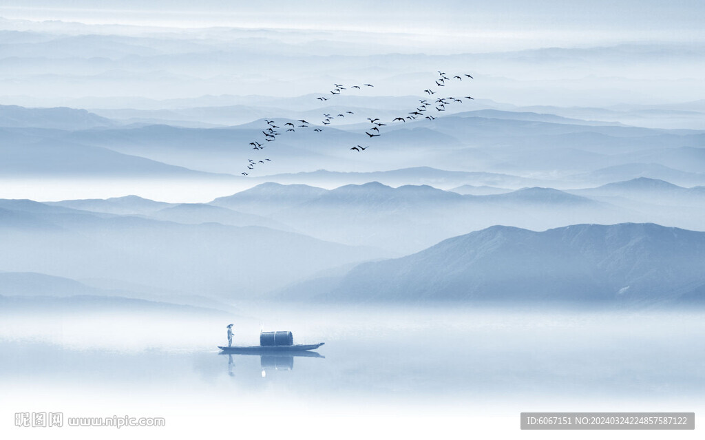 写意水墨山水画