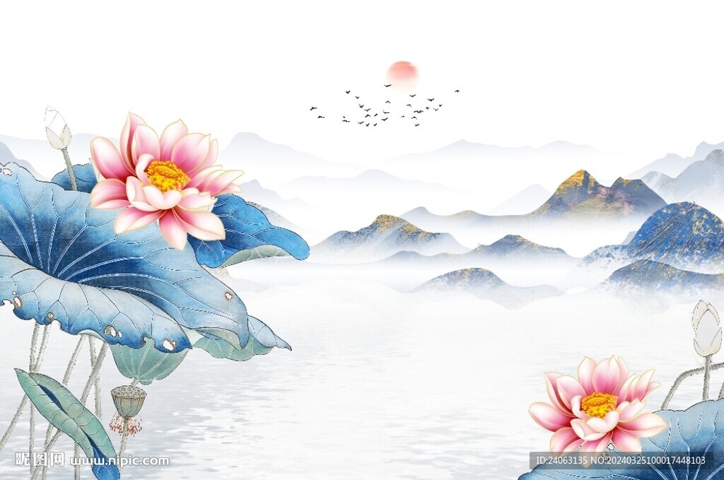 中式荷花