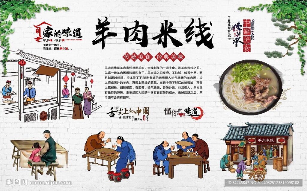 羊肉米线背景墙