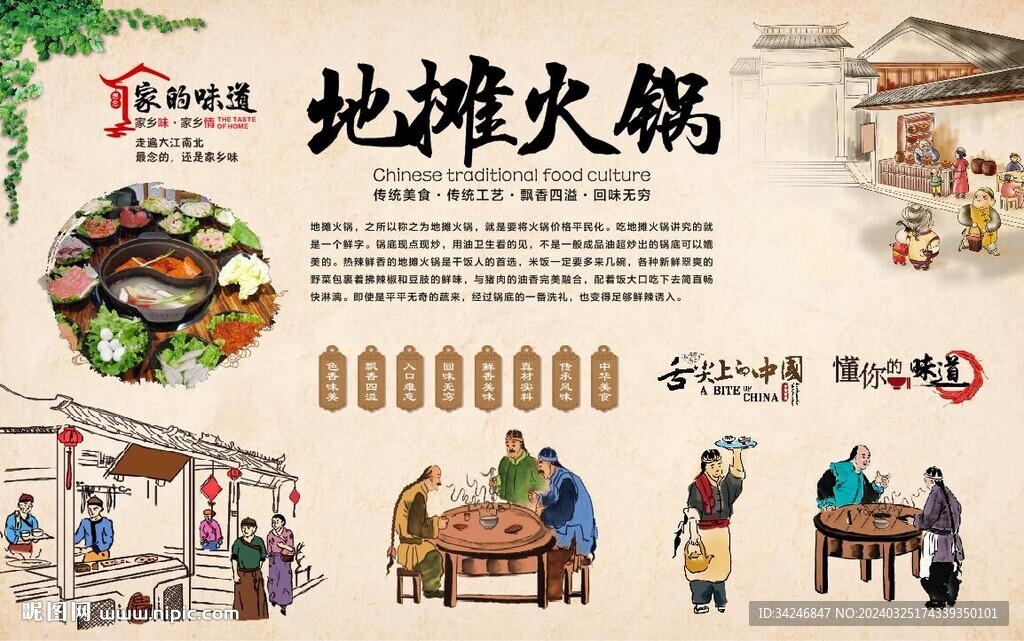 地摊火锅背景墙