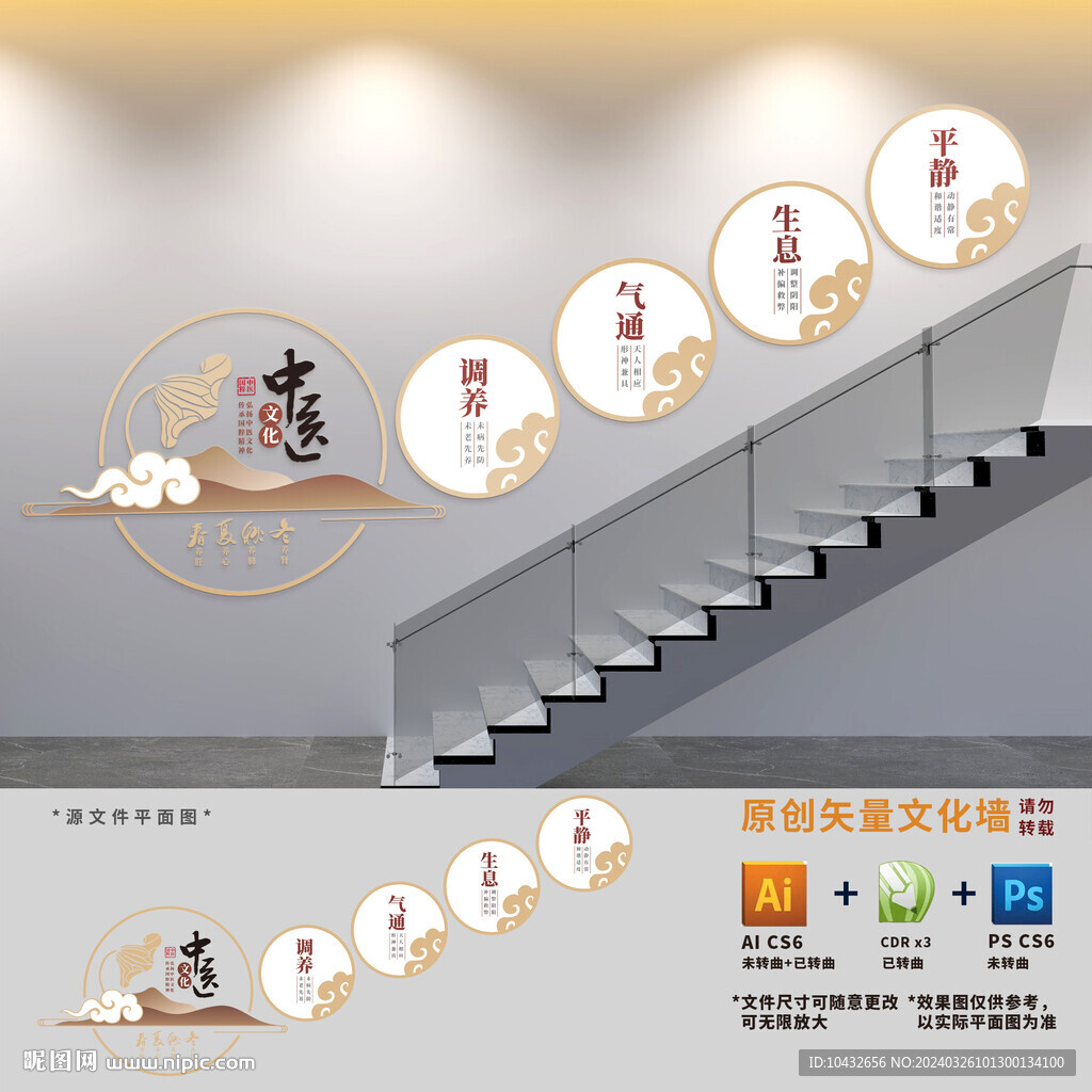 中医馆楼梯文化墙