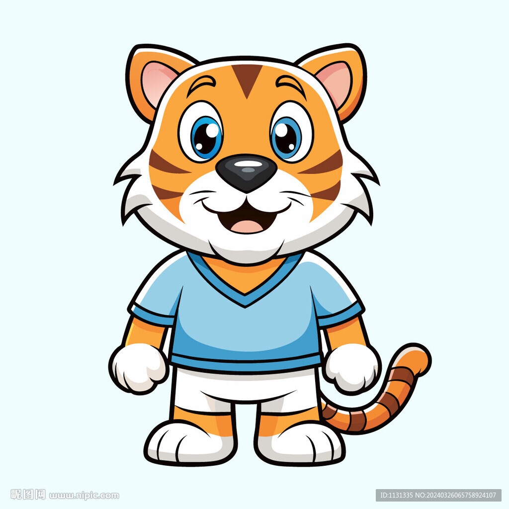 矢量T恤贴图动物形象设计小老虎