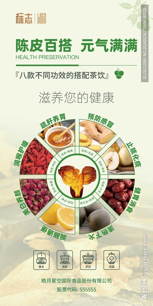 陈皮海报 药食搭配 药材食谱图