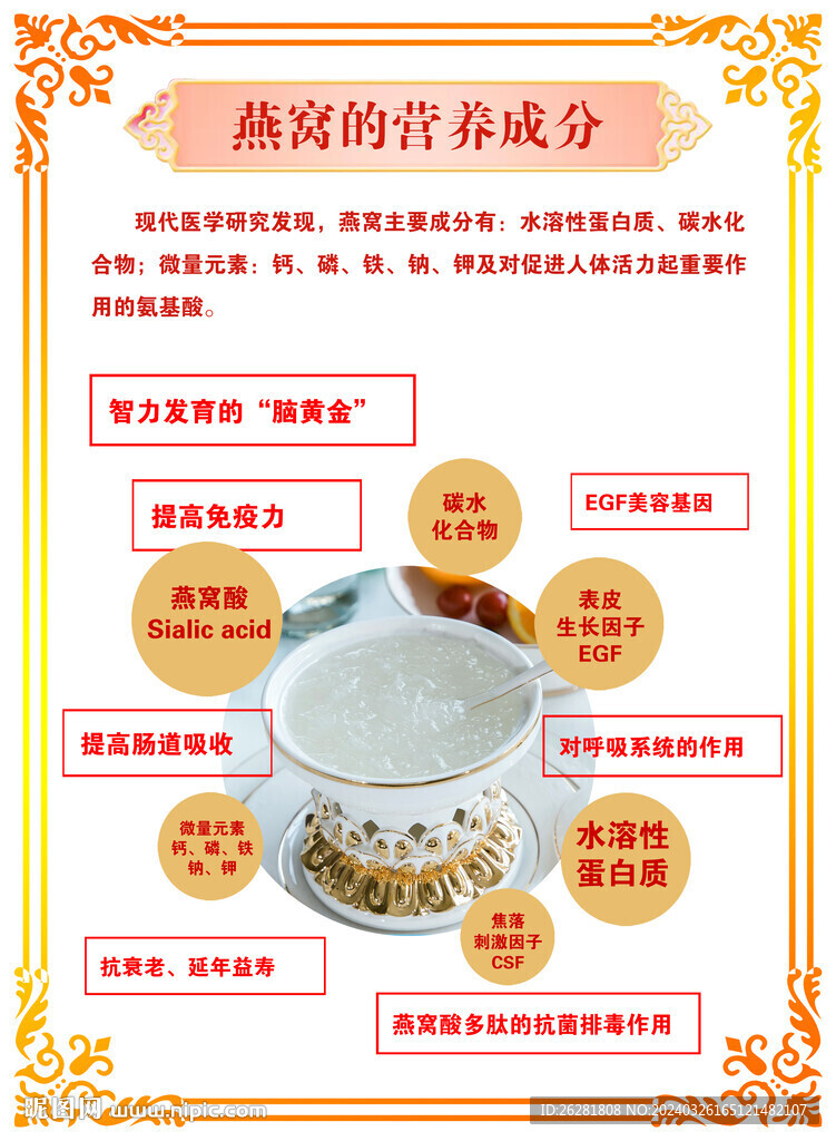 燕窝的营养成份