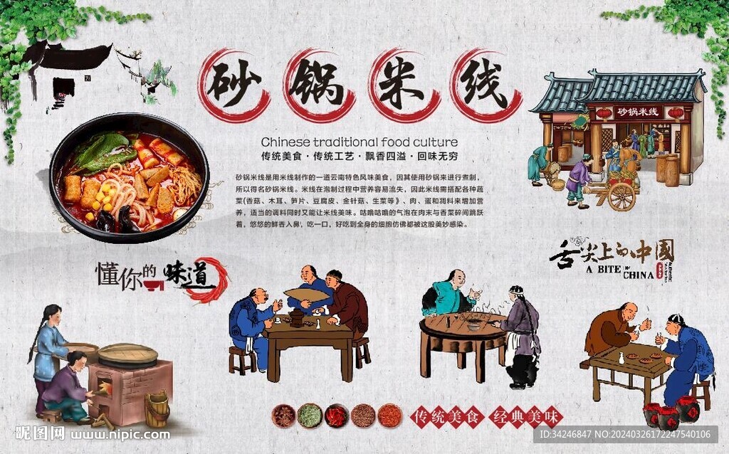 砂锅米线背景墙