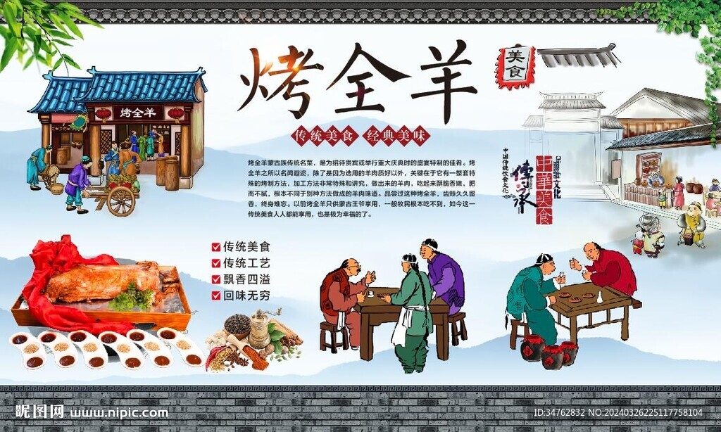 烤全羊背景墙