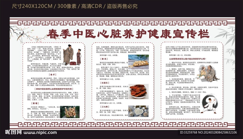 春季中医心脏养护健康宣传栏