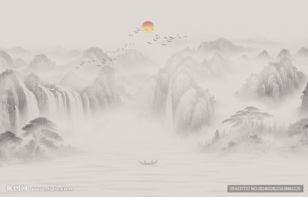 新中式禅意山水画
