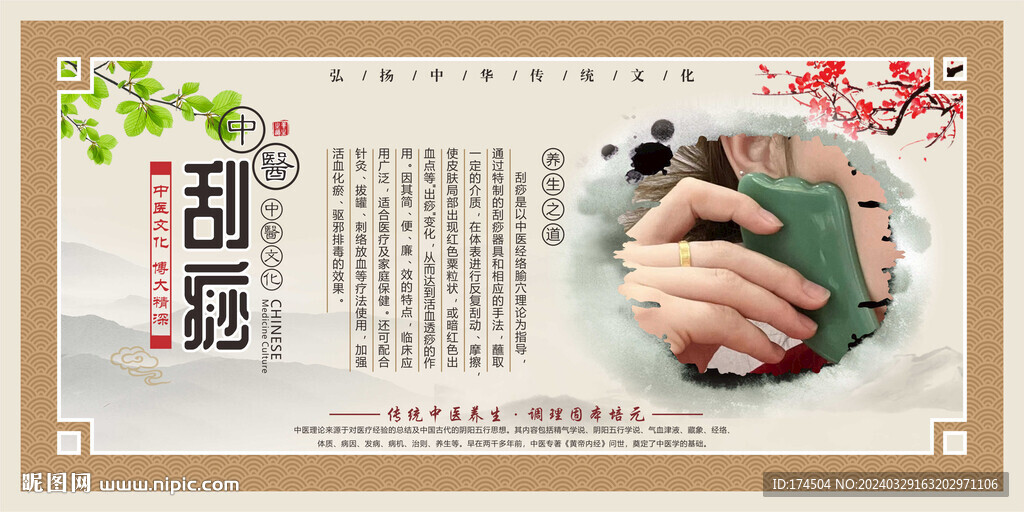中医文化刮痧展板