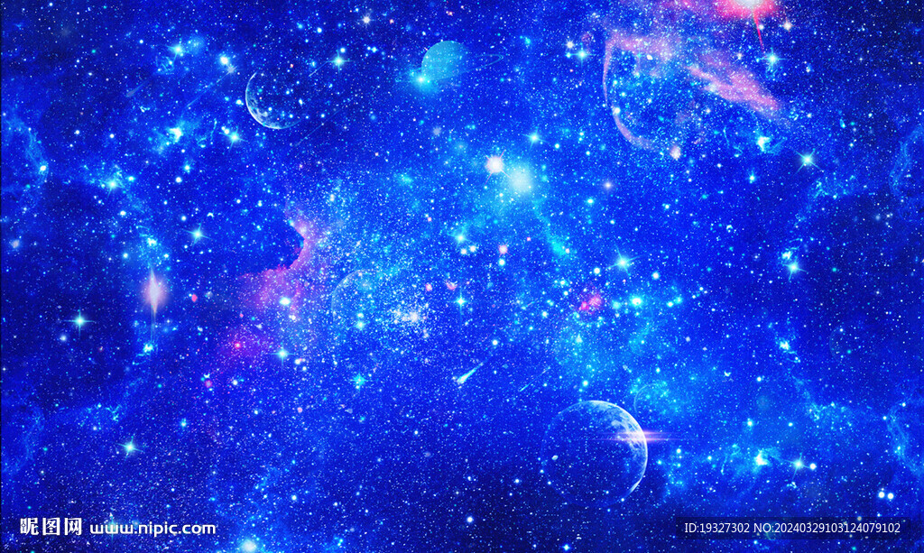 蓝色星空星云背景图
