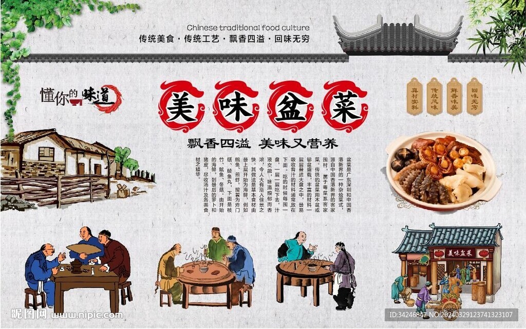盆菜背景墙