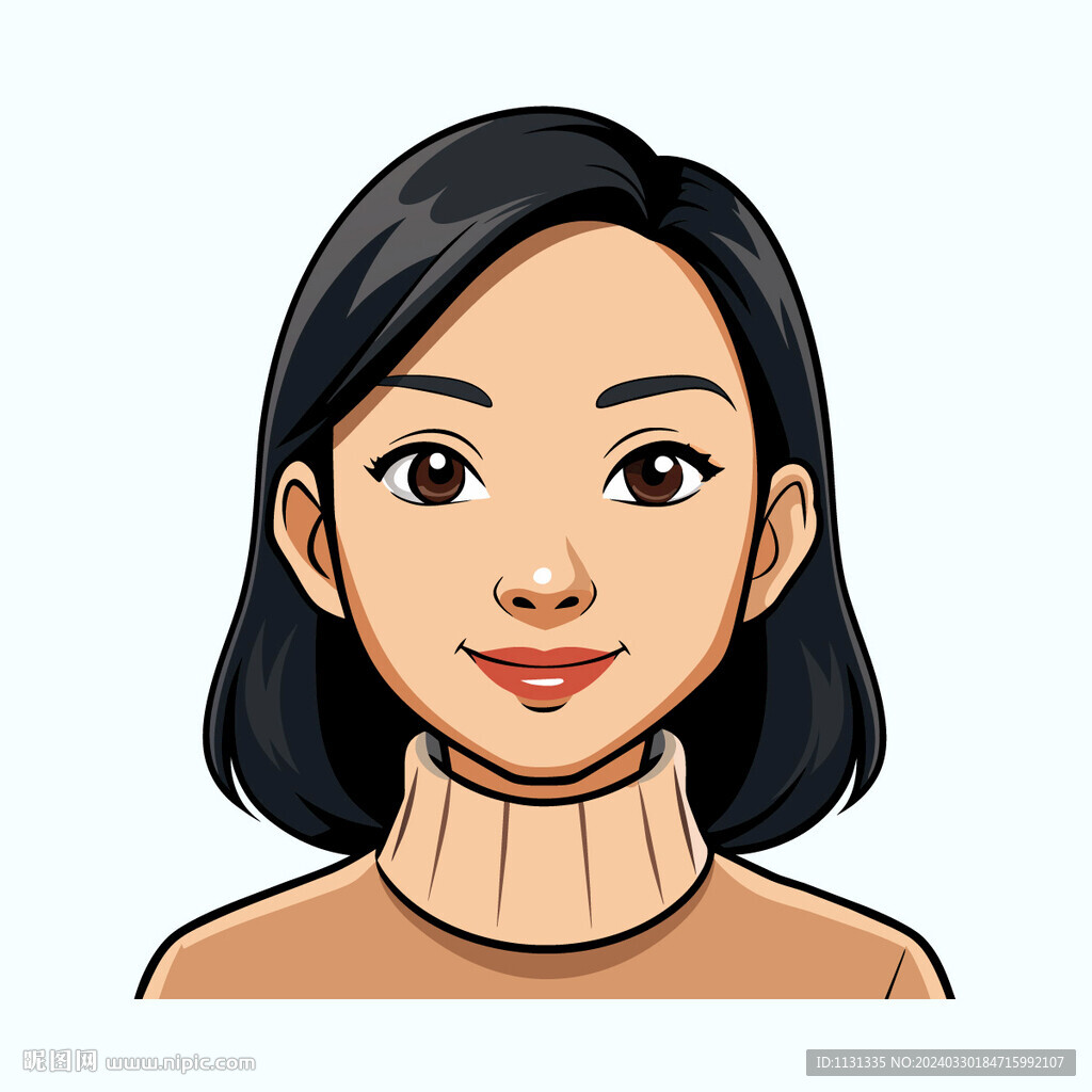 矢量人物美丽女人头像