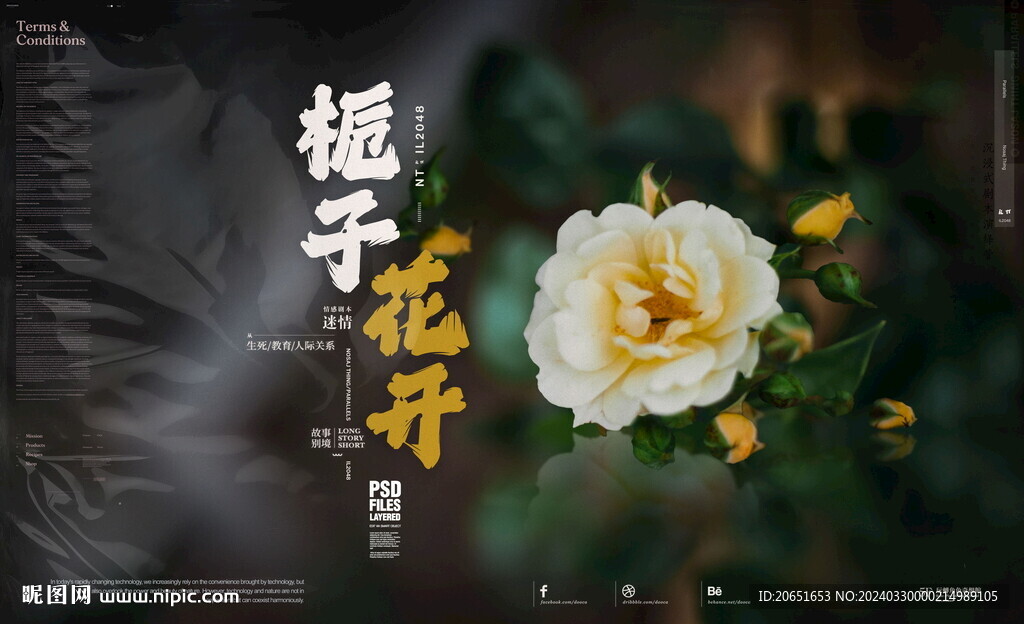 剧本杀海报封面大栀子花海报