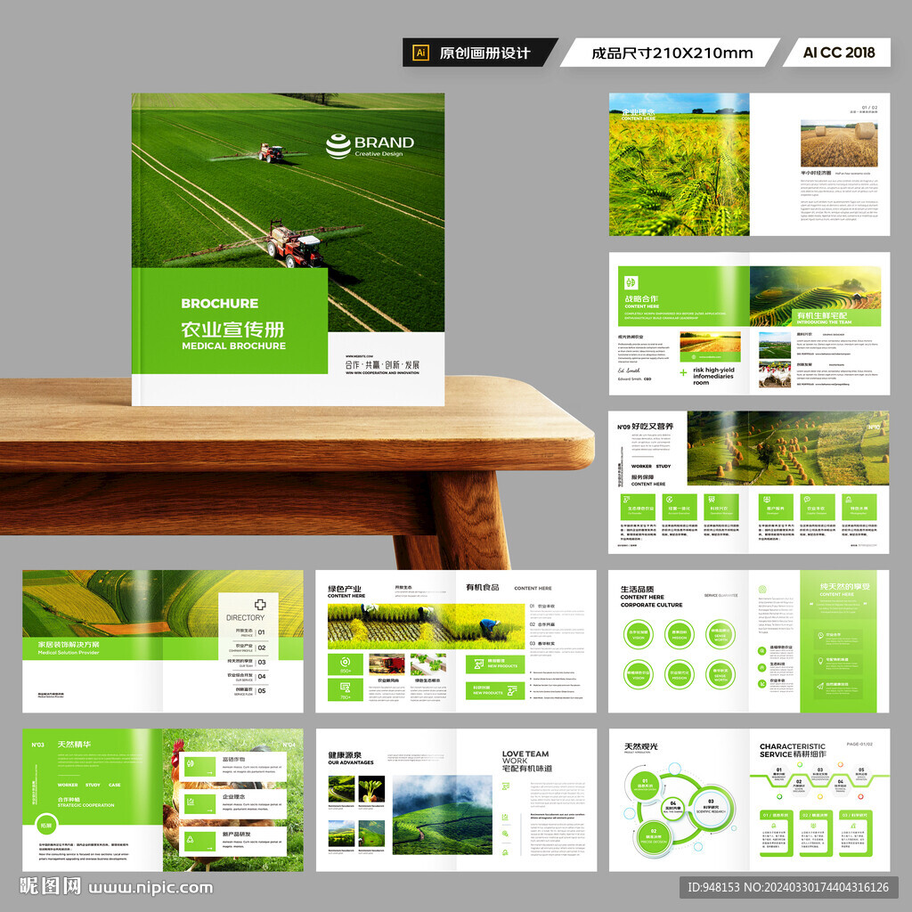 方形农业宣传册