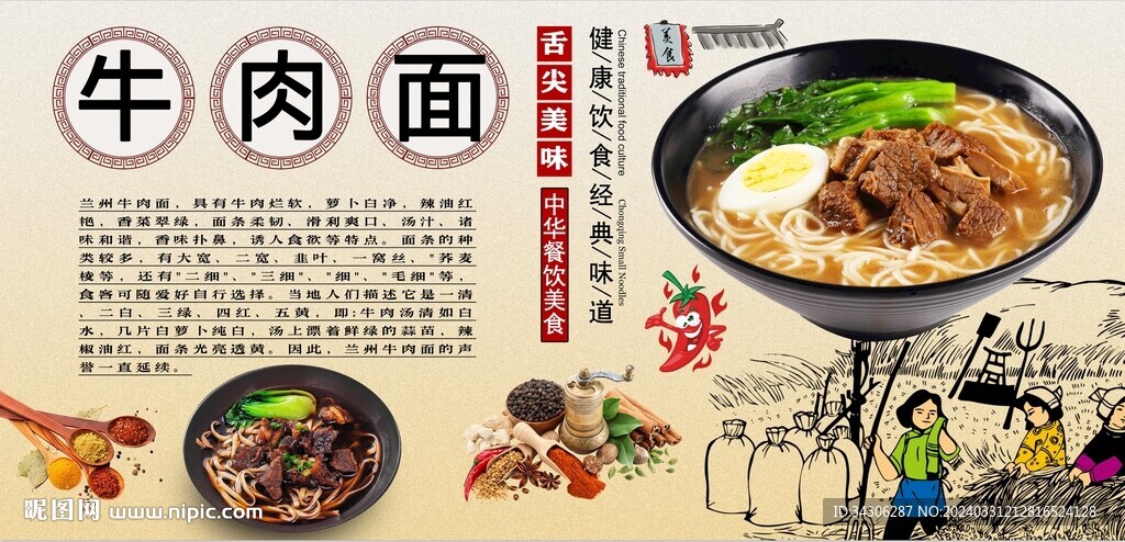 牛肉面背景墙