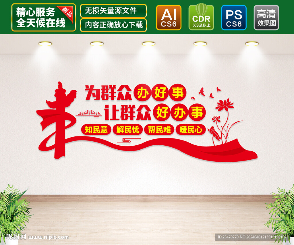 为群众办好事文化墙