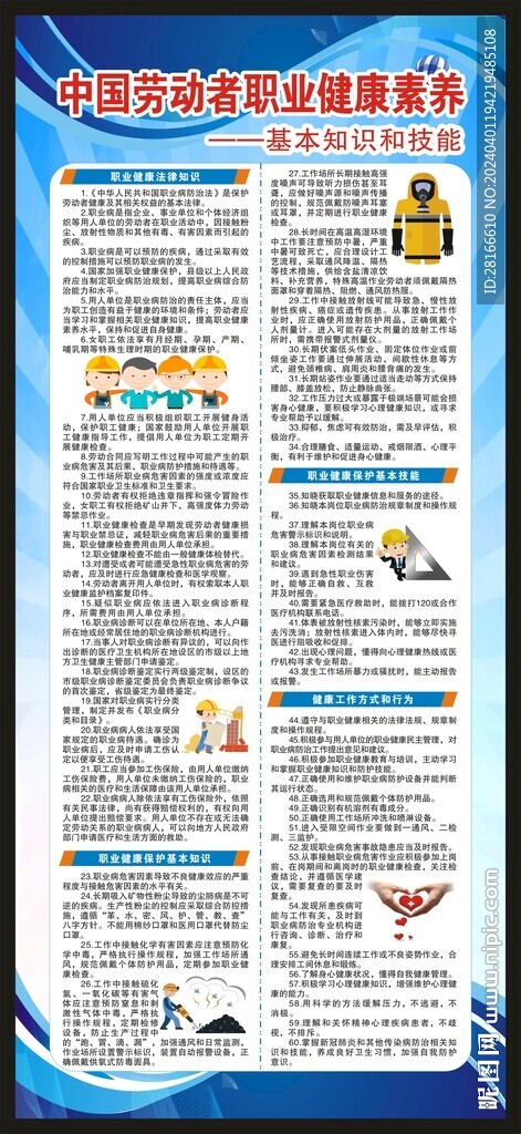 职业健康素养60条展架