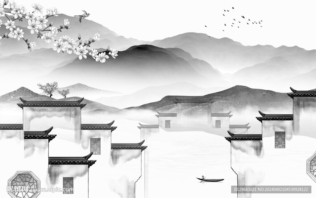 人气 灰色高端墙画 TIf分层