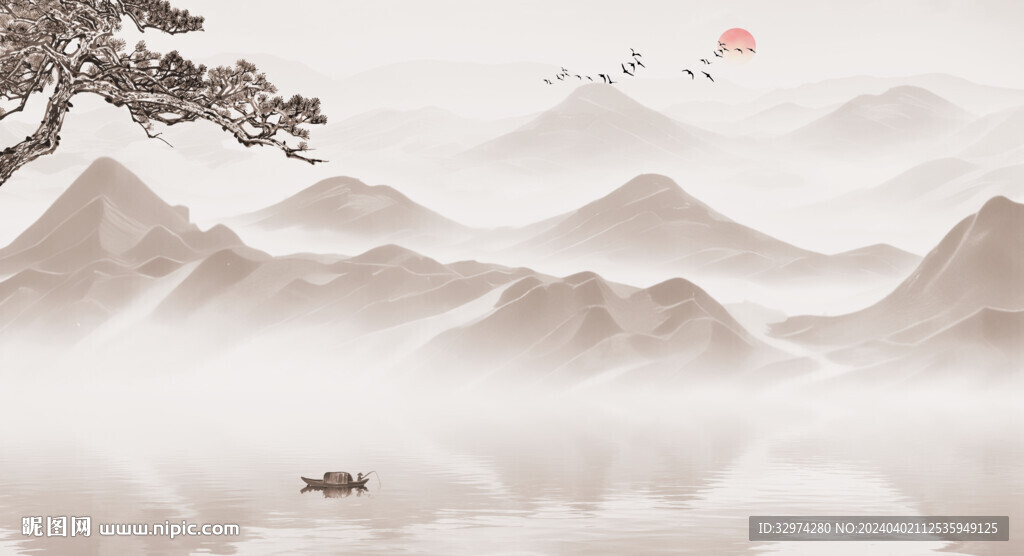 水墨意境山水画