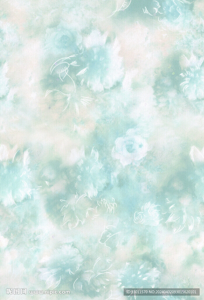 水彩雾里花