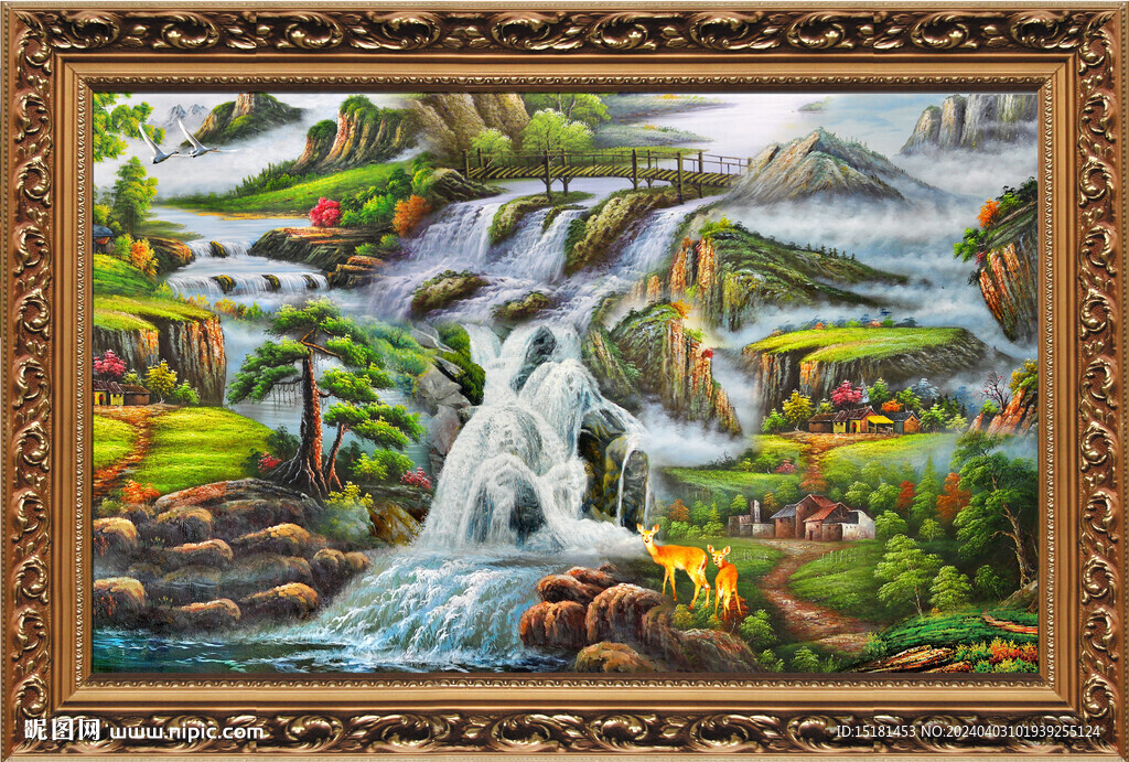 山水油画 