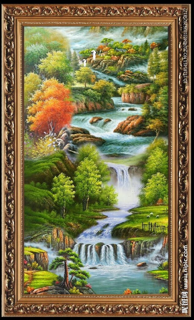 山水油画 
