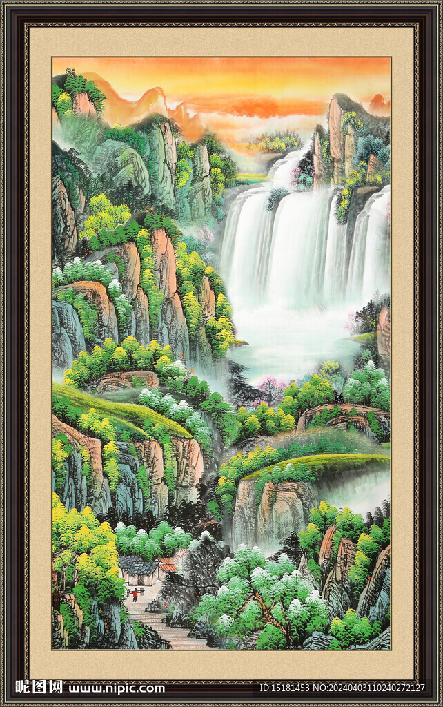 山水瀑布 