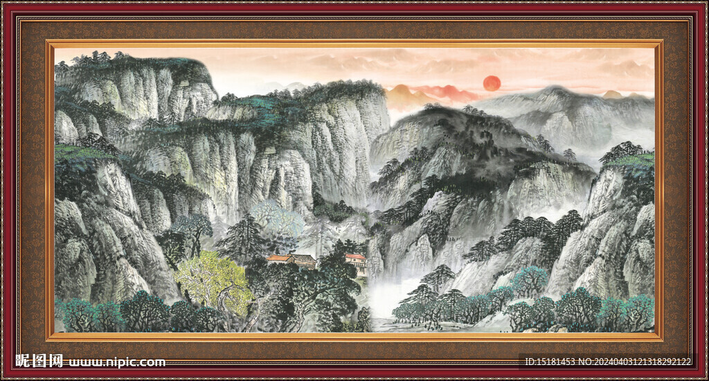 国画山水画 