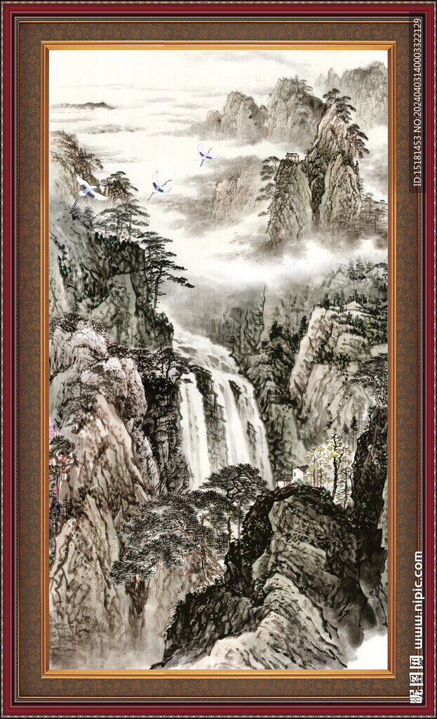 山水瀑布  
