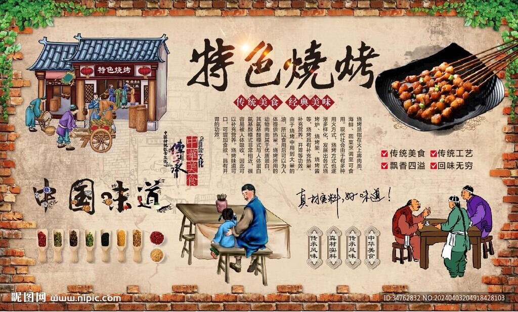 烧烤背景墙