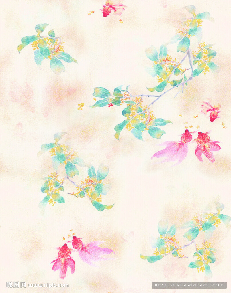 金鱼  花