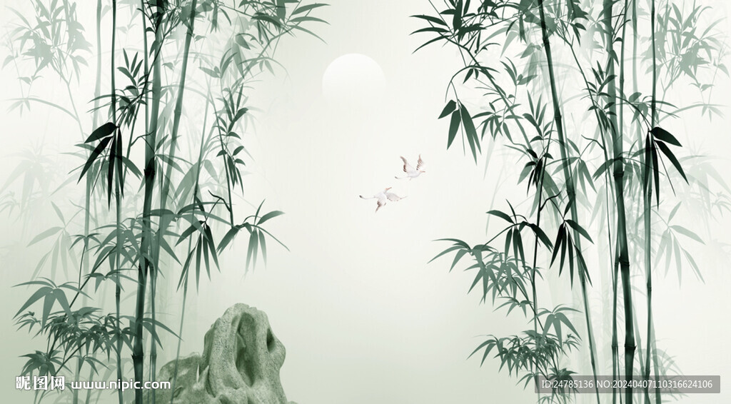 水墨竹林