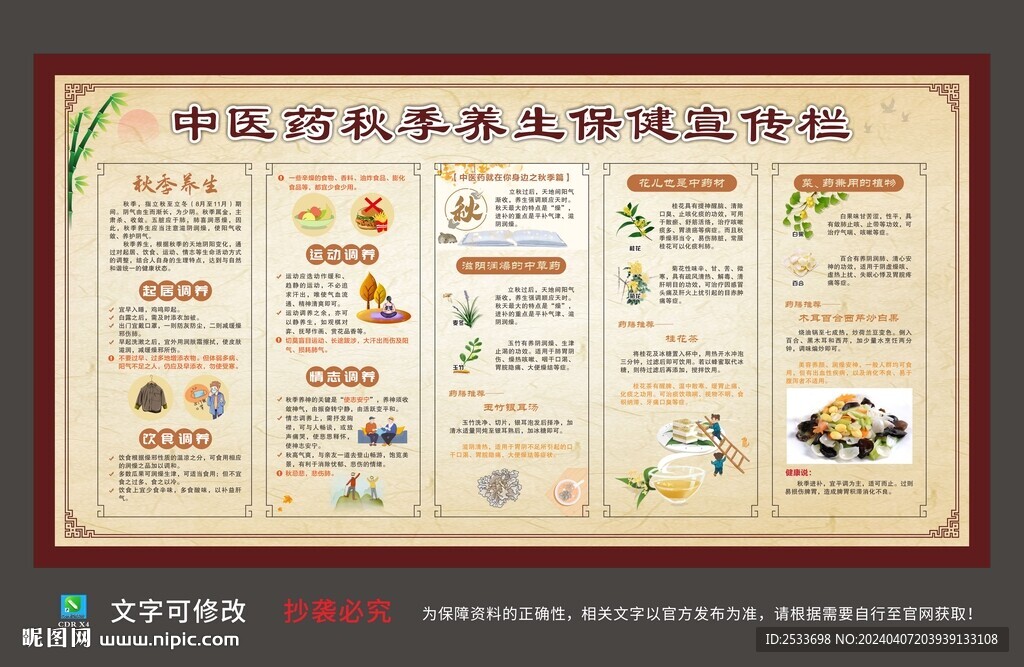 秋季养生宣传栏