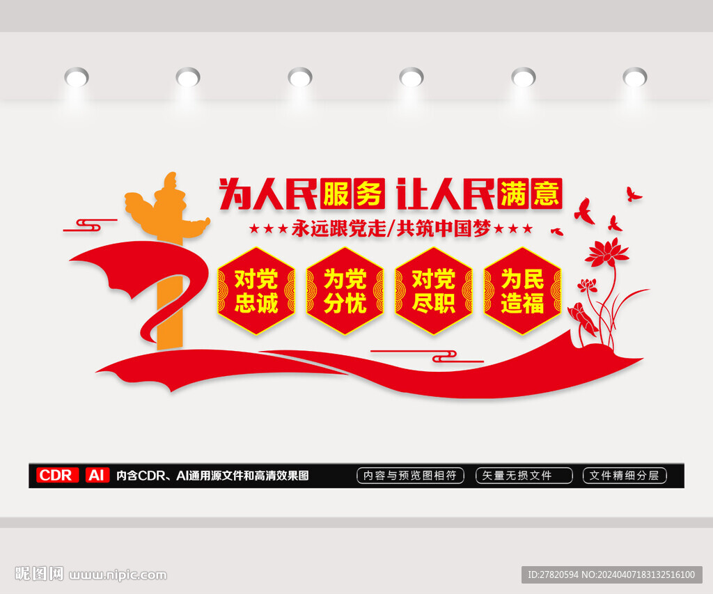 为人民服务文化墙