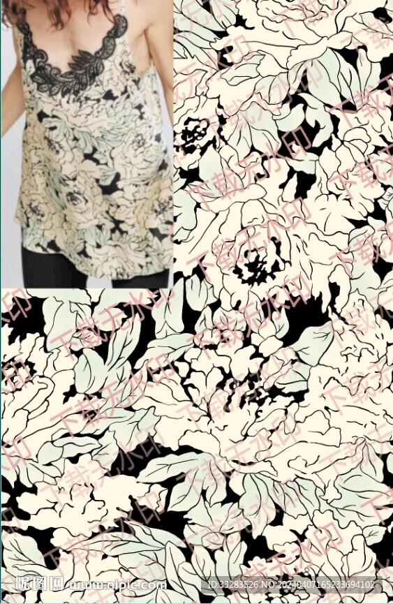 线条花