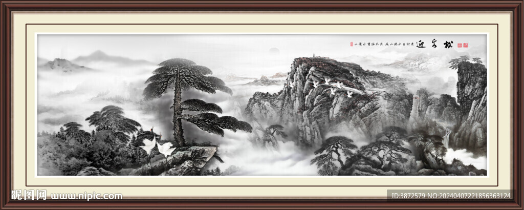 黑白山水画