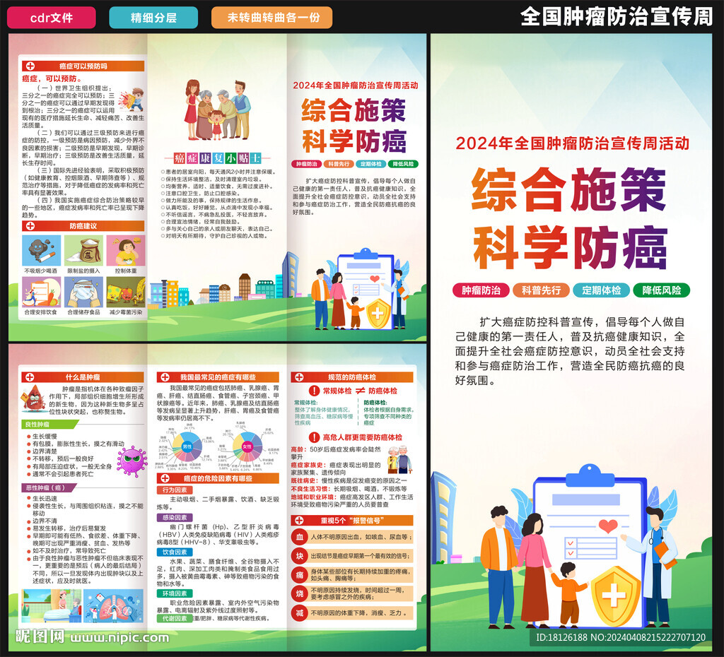 肿瘤防治宣传周三折页