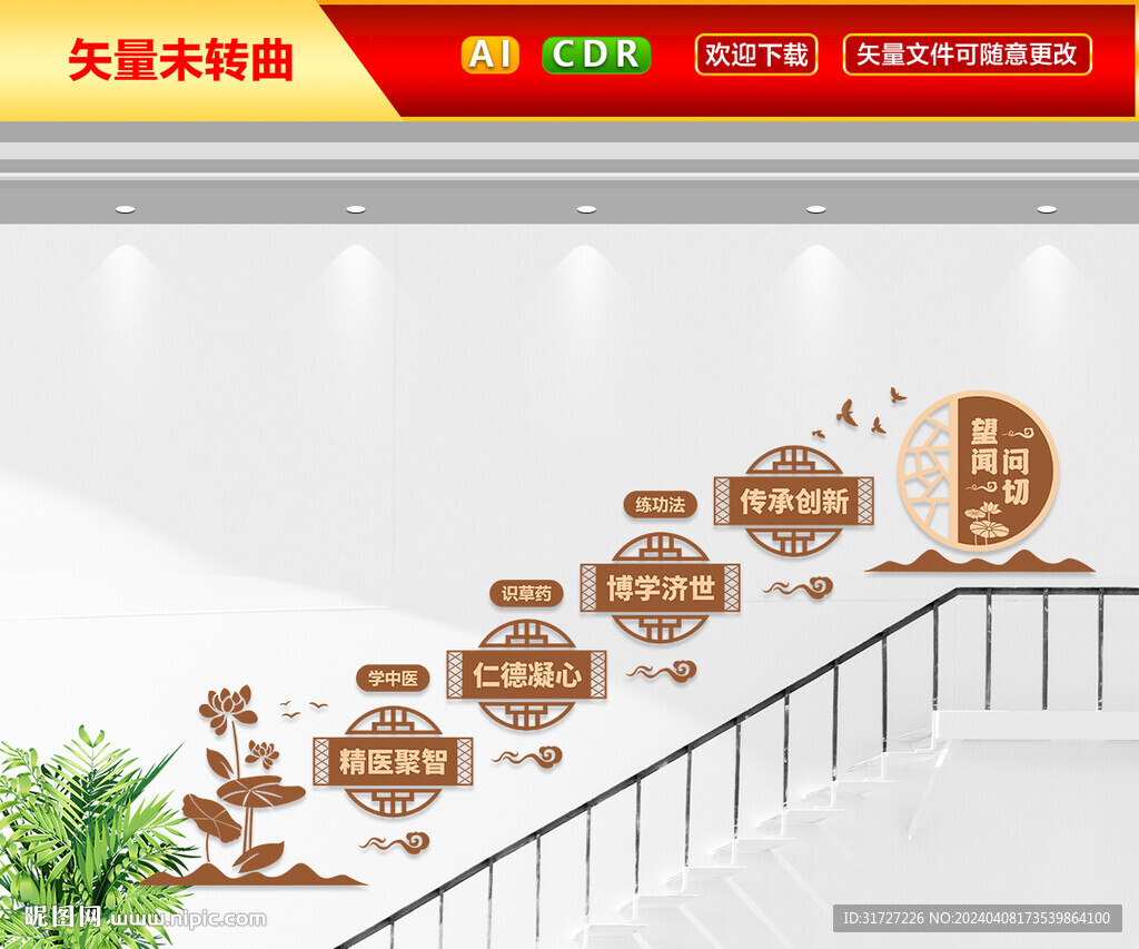 中医楼梯文化墙