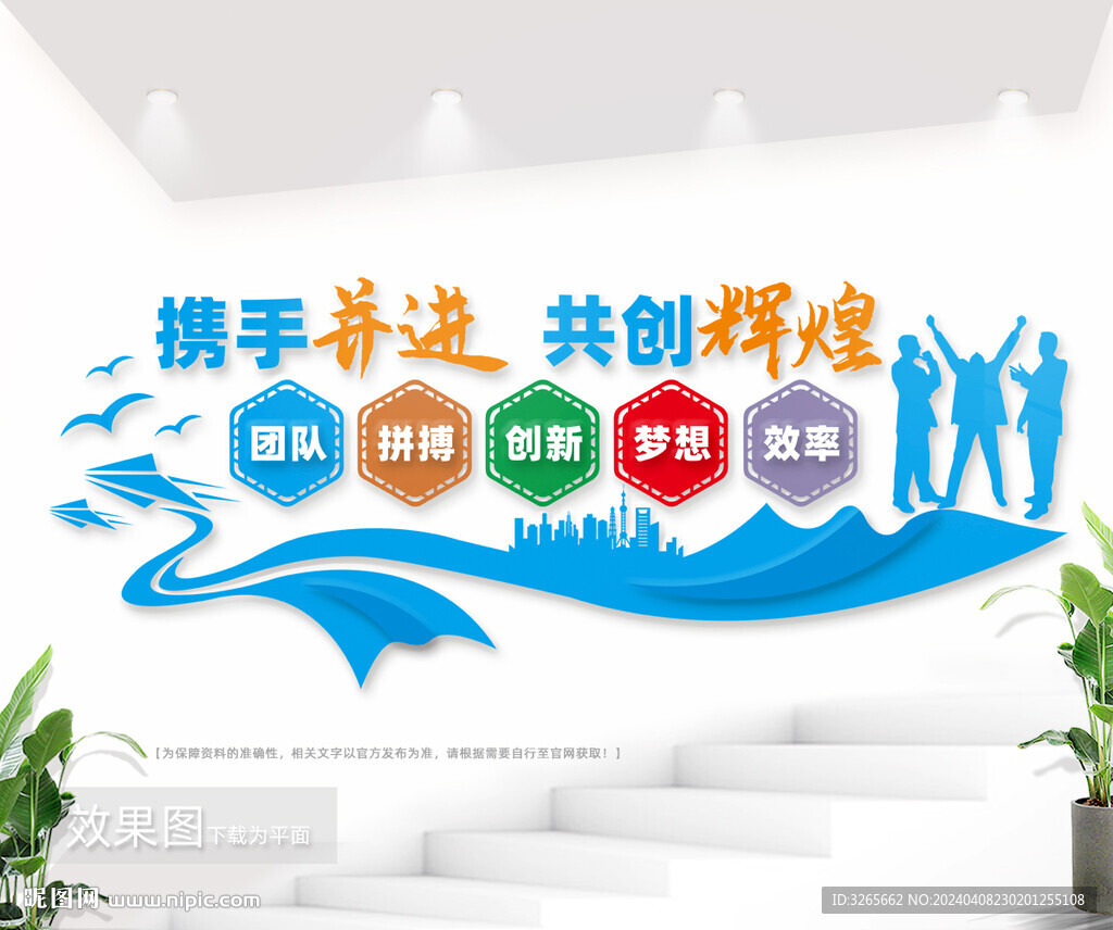 携手并进共创辉煌企业文化墙图片