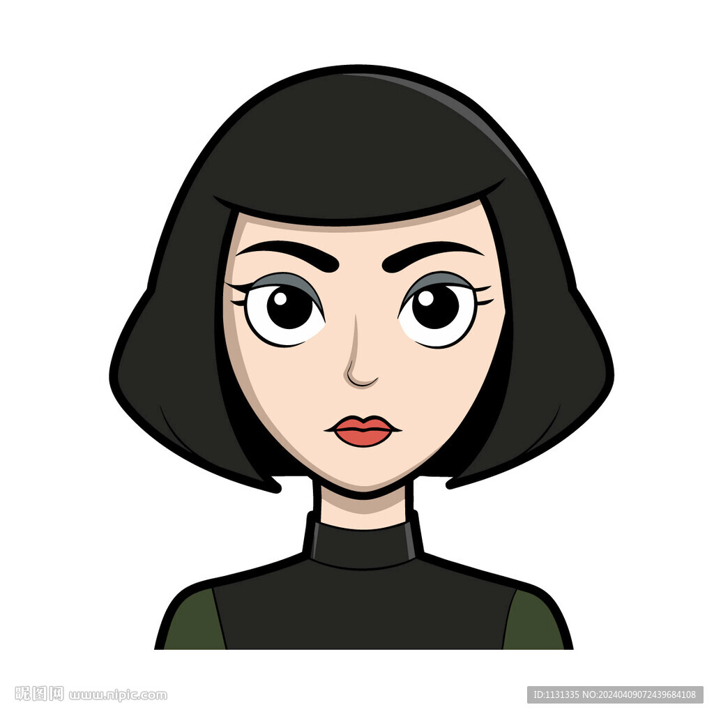 矢量人物短发女性女人