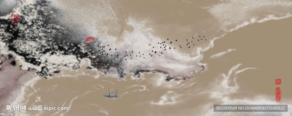 禅意水墨画