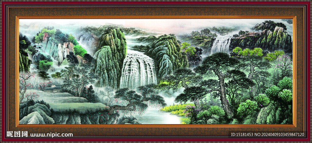山水瀑布 