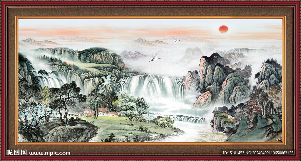 山水瀑布 