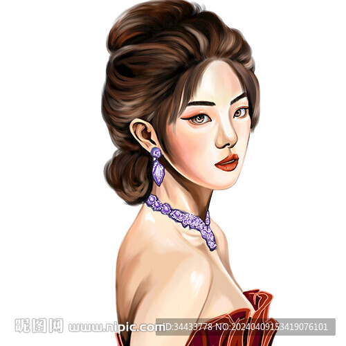 优雅美女插画