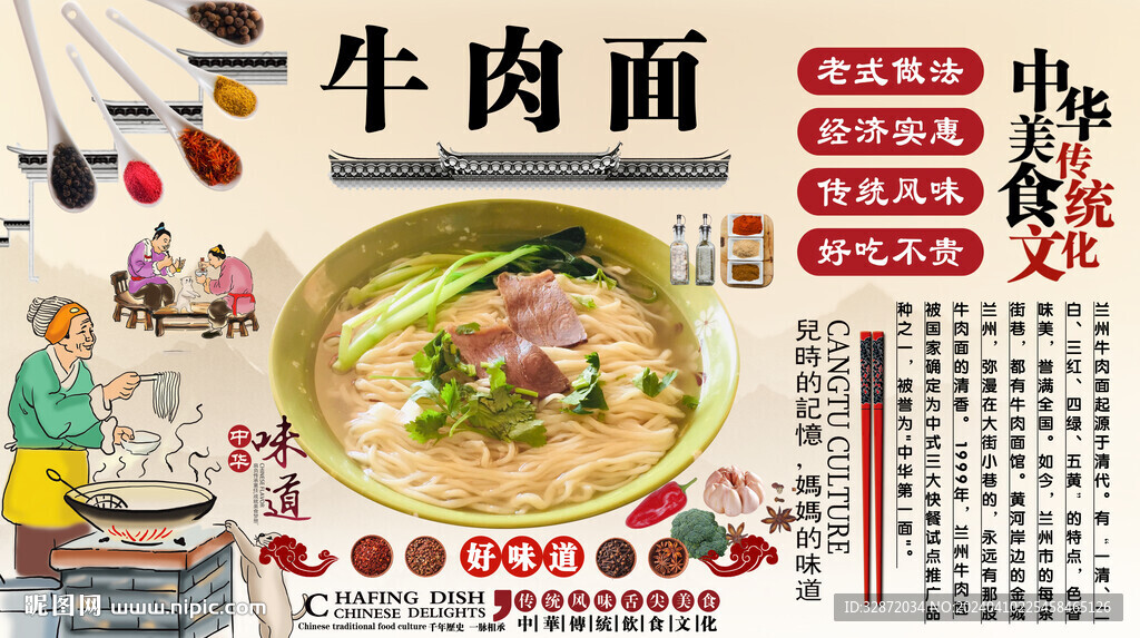 牛肉面背景墙