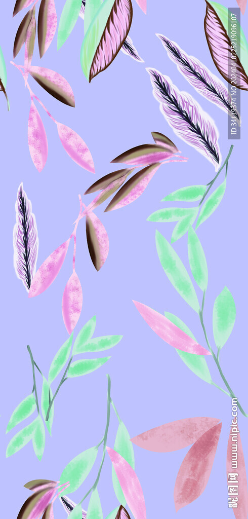数码印花  叶子