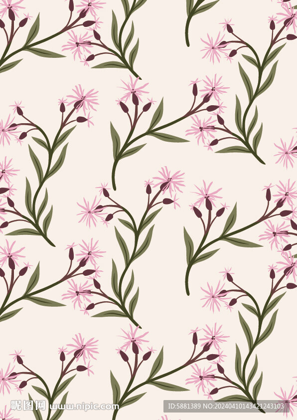 粉色花卉藤蔓植物背景底纹