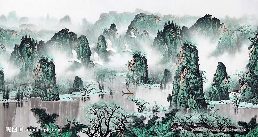 桂林山水山水画